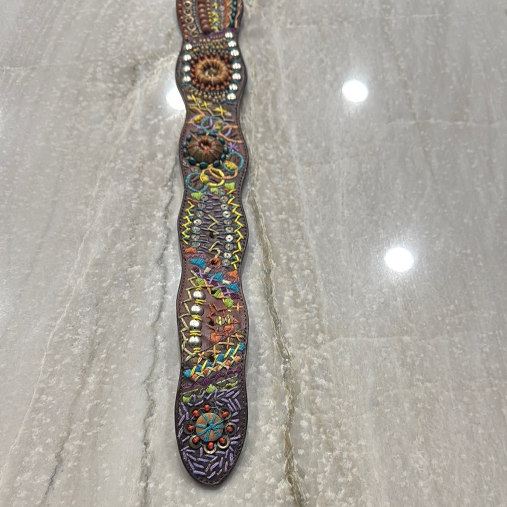 Chico’s Embroidered Brown Belt - Picture 3 of 8
